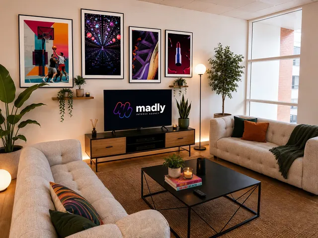 oficina madly — sala de reuniones con pósters